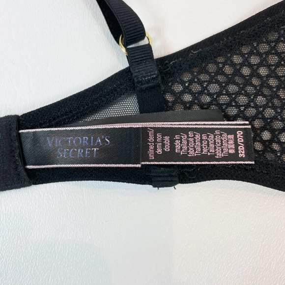 NWOT Victoria's Secret Bra 32D Unlined Demi Black Lace - Picture 8 of 11